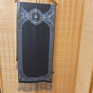 MEN'S VERSACE ATELIER WOOL AND SILK SCARF WITH FRINGE